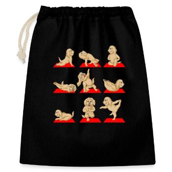Funny Golden Doodle Dog Doing Yoga Poses Design - Gift Bag 40 x 50 cm - black - Front