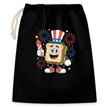  Clubhouse Sandwich Independence Day 4th of July - Geschenkbeutel aus Baumwolle (40 x 50 cm) - Schwarz - Vorne