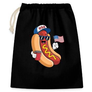  Hotdog Sandwich Lover Independence Day 4th of - Geschenkbeutel aus Baumwolle (40 x 50 cm) - Schwarz - Vorne