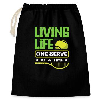 Joueur de tennis Vie Vie Une portion - Sac cadeau 40 x 50 cm - noir - Devant