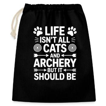 Archery Saying Cats Archery Gift - Gift Bag 40 x 50 cm - black - Front