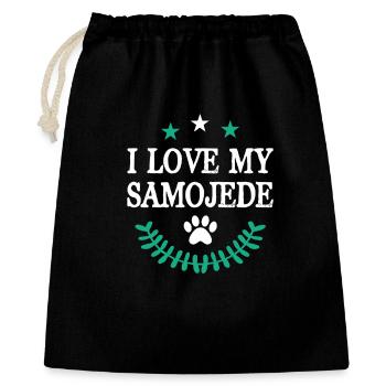 Samoyed - Gift Bag 40 x 50 cm - black - Front
