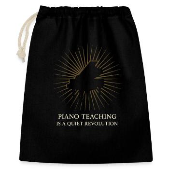 Professeur de piano Professeur de musique Professeur drôle - Sac cadeau 40 x 50 cm - noir - Devant