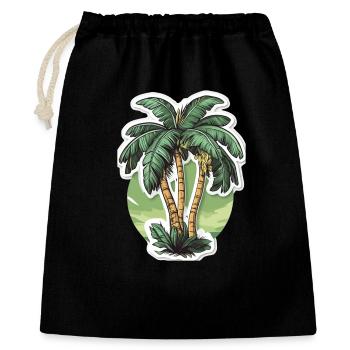 Palme - Geschenkbeutel aus Baumwolle (40 x 50 cm) - Schwarz - Vorne
