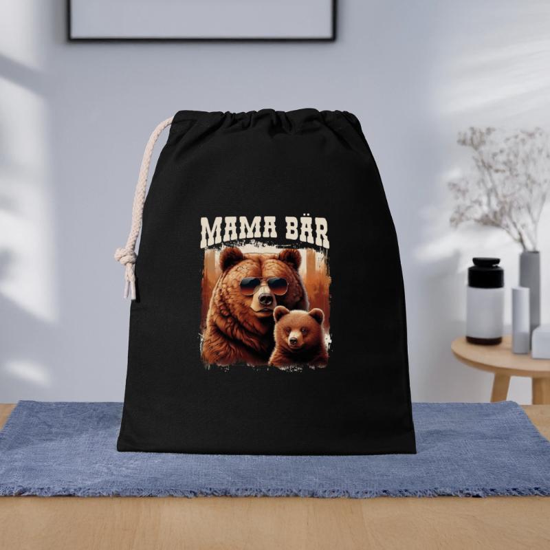 Mama Bär Muttertag Mutter Elternteil Mama Bear Geschenkbeutel aus Baumwolle (40 x 50 cm)