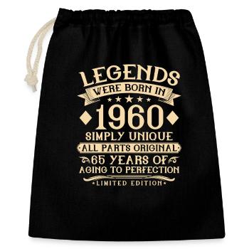 65th birthday born in 1960 - 65 years - Gift Bag 40 x 50 cm - black - Front