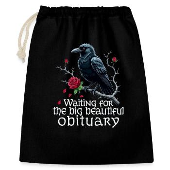 Black Raven with Roses and Skull - Gift Bag 40 x 50 cm - black - Front