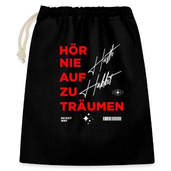 Motivational Trend Graphic Print Design - Gift Bag 40 x 50 cm - black - Front