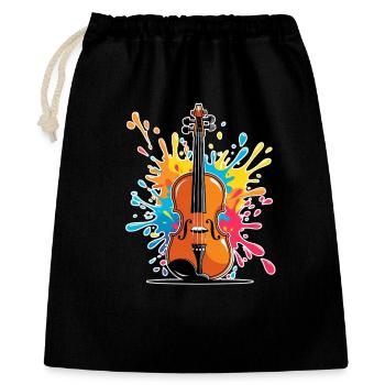 Vibrantes Violinenkunst Design - Geschenkbeutel aus Baumwolle (40 x 50 cm) - Schwarz - Vorne