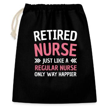 Infirmière à la retraite Humour Citation sur les soins infirmiers - Sac cadeau 40 x 50 cm - noir - Devant