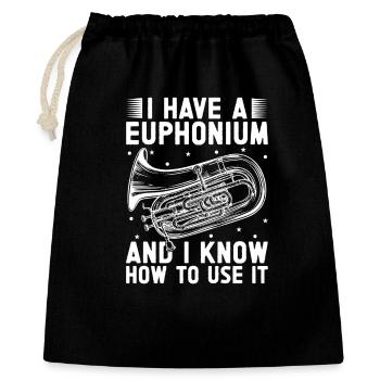 Bariton Player I Know How To Use It Euphonium - Geschenkbeutel aus Baumwolle (40 x 50 cm) - Schwarz - Vorne