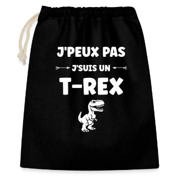 T-Rex Humoristique et Décontracté - Sac cadeau 40 x 50 cm - noir - Devant