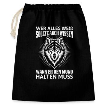 Wolf Spirit SHOULD KNOW WHEN TO SHUT UP - Gift Bag 40 x 50 cm - black - Front