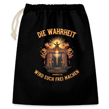 LA VÉRITÉ VOUS LIBÉRERA Verset biblique de Jésus - Sac cadeau 40 x 50 cm - noir - Devant