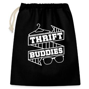 Thrift Shop Thrift Buddies Love Thrifting - Geschenkbeutel aus Baumwolle (40 x 50 cm) - Schwarz - Vorne