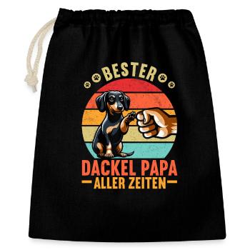 Teckel Papa Teckel Design Homme Fête des Pères - Sac cadeau 40 x 50 cm - noir - Devant