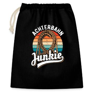 Achterbahn Junkie - Looping - Geschenkbeutel aus Baumwolle (40 x 50 cm) - Schwarz - Vorne