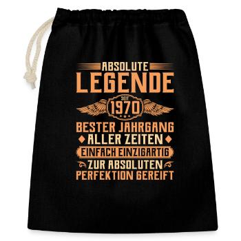 55e anniversaire - Légende depuis 1970 - Sac cadeau 40 x 50 cm - noir - Devant