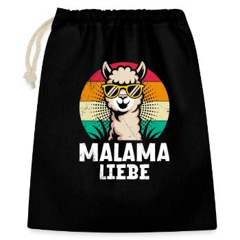 Bald Mama MALAMA LIEBE Retro Lustiges - Geschenkbeutel aus Baumwolle (40 x 50 cm) - Schwarz - Vorne