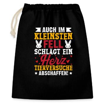 Bien-être animal MÊME DANS LA PLUS PETITE PEAU BAT UN CŒUR - Sac cadeau 40 x 50 cm - noir - Devant