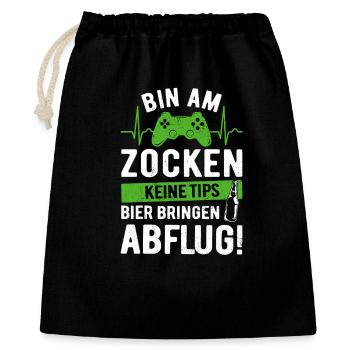 Gamer - I'm gaming, no tips, bring beer - Gift Bag 40 x 50 cm - black - Front