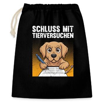 Animal welfare STOP ANIMAL TESTING FUNNY - Gift Bag 40 x 50 cm - black - Front