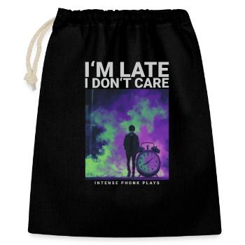 Je suis en retard je m’en fiche Phonk Esthétique sombre - Sac cadeau 40 x 50 cm - noir - Devant