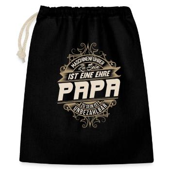 Papa opérateur de machine - Sac cadeau 40 x 50 cm - noir - Devant