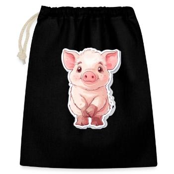 Porc Porcelet - Sac cadeau 40 x 50 cm - noir - Devant