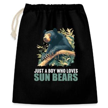 Sun Bear Malaienbär - Geschenkbeutel aus Baumwolle (40 x 50 cm) - Schwarz - Vorne