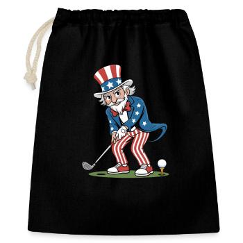 Golf Player Grandpa Independence Day 4th of July - Geschenkbeutel aus Baumwolle (40 x 50 cm) - Schwarz - Vorne
