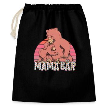 Bald Mama MOTHER BEAR Lustiges - Geschenkbeutel aus Baumwolle (40 x 50 cm) - Schwarz - Vorne