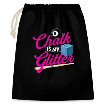 Chalk Is My Glitter - Billiard Quote Cue Sports - Gift Bag 40 x 50 cm - black - Front