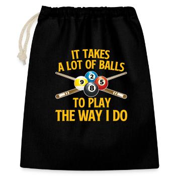 It Takes A Lot Of Balls Funny Pool Billiards - Gift Bag 40 x 50 cm - black - Front