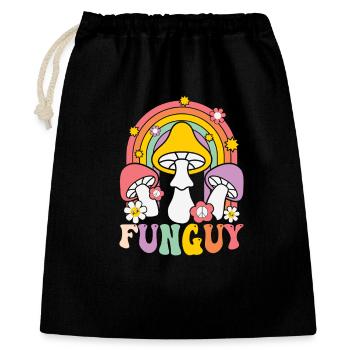 Funky mushroom design with rainbow - Gift Bag 40 x 50 cm - black - Front