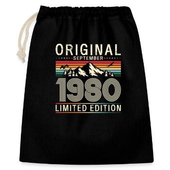45th birthday Original September 1980 - Gift Bag 40 x 50 cm - black - Front