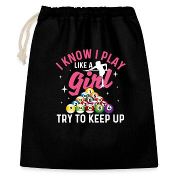 I Play Like A Girl Try To Keep Up Billiards - Gift Bag 40 x 50 cm - black - Front