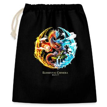 Elemental Chimera – Fire & Water Dragon - Gift Bag 40 x 50 cm - black - Front