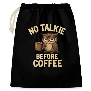 Owls with coffee cup and statement - Gift Bag 40 x 50 cm - black - Front