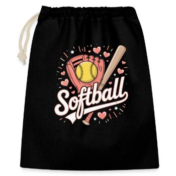 Softball - Geschenkbeutel aus Baumwolle (40 x 50 cm) - Schwarz - Vorne