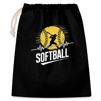 Softball - Geschenkbeutel aus Baumwolle (40 x 50 cm) - Schwarz - Vorne