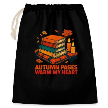 Herbst Lesen Bücher Buchliebhaber Leseratte - Geschenkbeutel aus Baumwolle (40 x 50 cm) - Schwarz - Vorne