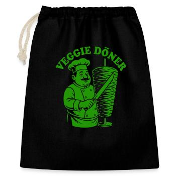 Veggie Döner - Fast Food - Vegan Kebab - Gift Bag 40 x 50 cm - black - Front