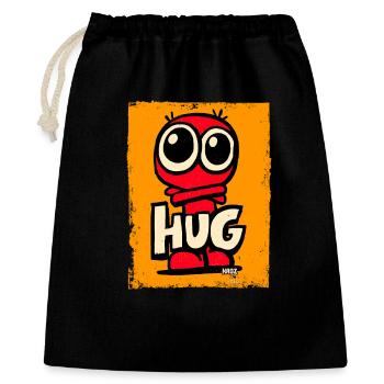 Kleines süßes Monster mit großen Augen - Geschenkbeutel aus Baumwolle (40 x 50 cm) - Schwarz - Vorne