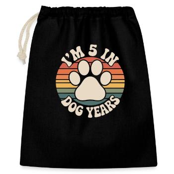  5 in Hundejahren 35 Geburtstag Geschenk Lustig - Geschenkbeutel aus Baumwolle (40 x 50 cm) - Schwarz - Vorne