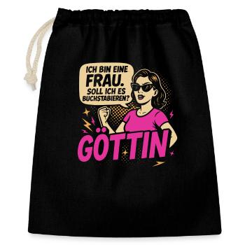 Confident feminist illustration - Gift Bag 40 x 50 cm - black - Front