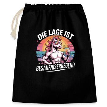 The location is drunken, unicorn party motif - Gift Bag 40 x 50 cm - black - Front