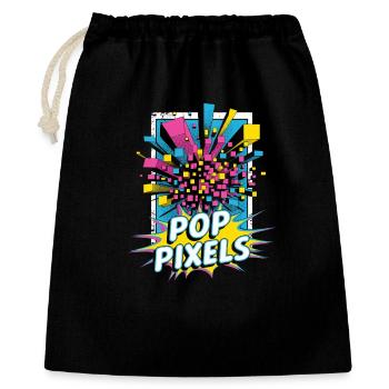 Pop Pixels Pop Culture Rétro Jeu vidéo - Sac cadeau 40 x 50 cm - noir - Devant