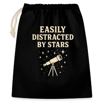 Drôle d’astronomie facilement distrait par les étoiles - Sac cadeau 40 x 50 cm - noir - Devant