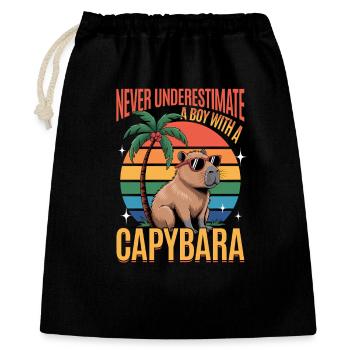 Drôle de Capybara - Sac cadeau 40 x 50 cm - noir - Devant